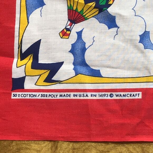 VTG WAMCRAFT MADE IN USA RN 14193 BANDANNA SCARF SIZE 22X22 - Picture 4 of 5